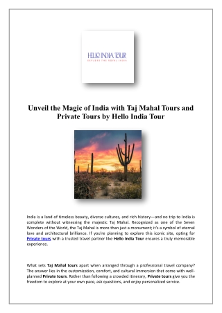 Private Car Delhi To Agra | Hello India Tour