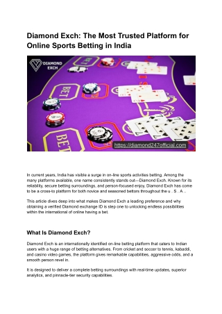 _Diamond Exch_ The Most Trusted Platform for Online Sports Betting in India