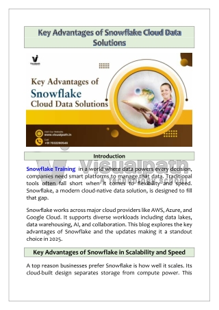 Join Snowflake Training – Learn Cloud Data Fast by Visualpath