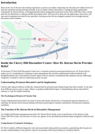 Inside the Cherry Hill Pain Center: How Dr. Kieran Slevin Provides Relief