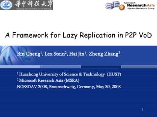A Framework for Lazy Replication in P2P VoD