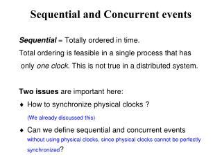 Sequential and Concurrent events