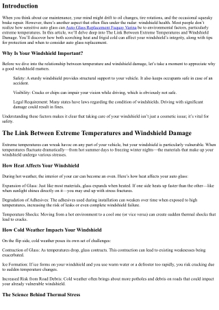 The Link Between Extreme Temperatures and Windshield Damage