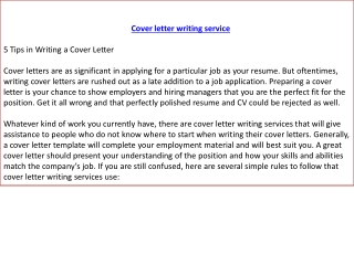 Cover letter writing services