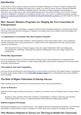 Preparing Students for Tomorrow's Challenges: The Future of Business Education i