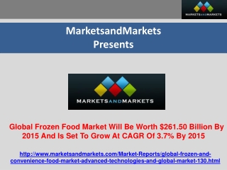 Global Frozen Food Market Trends And Forecasts (2010