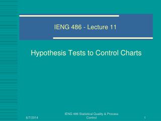 IENG 486 - Lecture 11