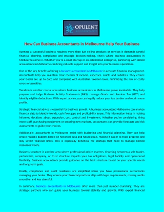 How Can Business Accountants in Melbourne Help Your Business