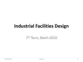Industrial Facilities Design