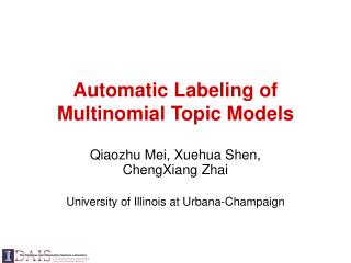 Automatic Labeling of Multinomial Topic Models