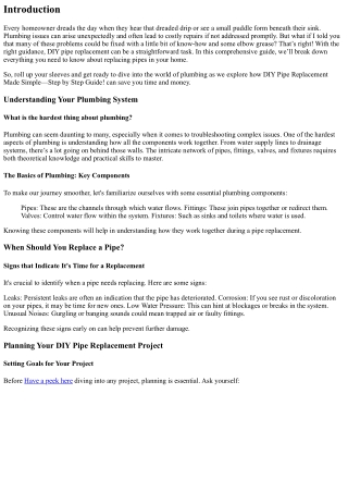 **DIY Pipe Replacement Made Simple—Step by Step Guide!**