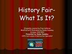 History Fair- What Is It