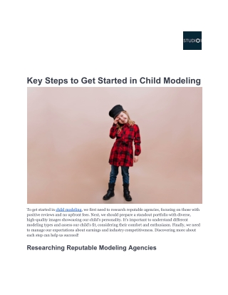 Key Steps to Get Started in Child Modeling-Studio1.us