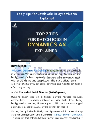 Best MicroSoft Dynamics Ax Technical Training by Visualpath