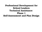 Professional Development for School Leaders Technical Assistance Phase 1 Self-Assessment and Plan Design