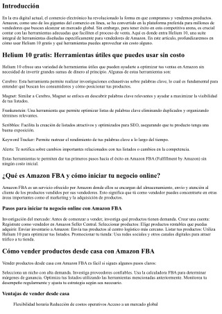 Helium 10 gratis: Herramientas útiles que puedes usar sin costo