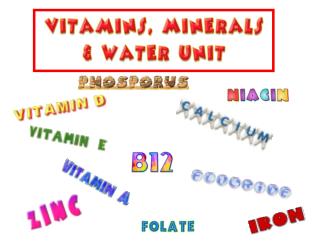 Intro to Vitamins, Minerals &amp; Water