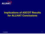 implications of ascot results for allhat conclusions