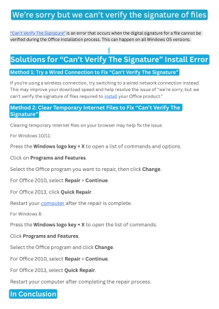 We’re sorry but we can’t verify the signature of files