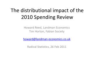 The distributional impact of the 2010 Spending Review