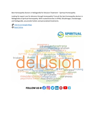 Best Homeopathy Doctors in Nallagandla for Delusion Treatment