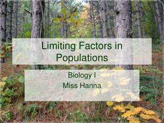 Limiting Factors in Populations