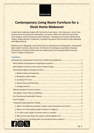 Contemporary Living Room Furniture for a Sleek Home Makeover