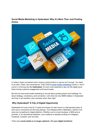 Social Media Marketing in Hyderabad_ Why It’s More Than Just Posting Online