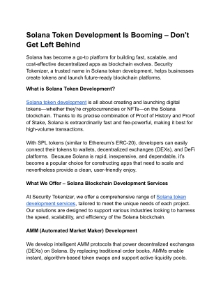 Solana Token Development Is Booming – Don’t Get Left Behind