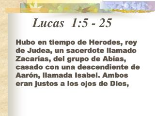 Lucas 1:5 - 25
