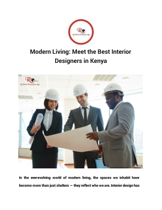 Modern Living_ Meet the Best Interior Designers in Kenya