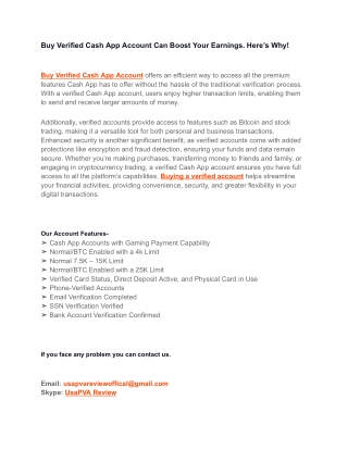 Top Guide How To Buy Verified Cash App Account