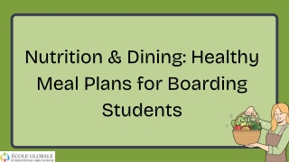 Nutrition & Dining Healthy Meal Plans for Boarding Students