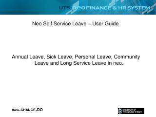 Neo Self Service Leave – User Guide