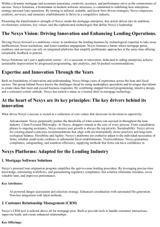 Powering the Future of Loans,   The Nexys Team Combines    Revolutionary Innovat