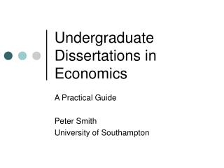 Undergraduate Dissertations in Economics