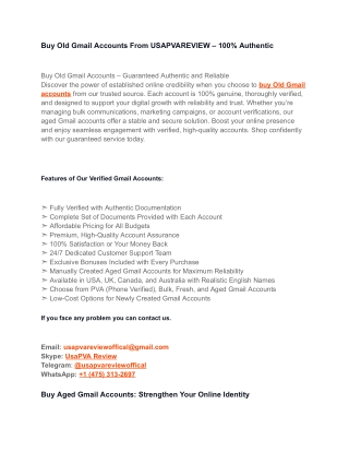 Top Guide How To Buy Old Gmail Accounts