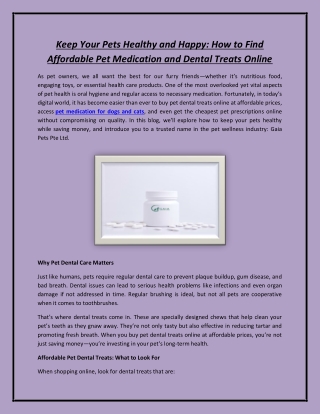 Keep Your Pets Healthy and Happy: How to Find Affordable Pet Medication and Dent