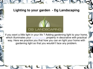 Garden lighting Perth