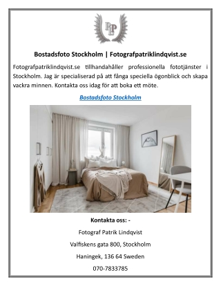Bostadsfoto Stockholm Fotografpatriklindqvist.se