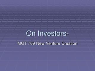 On Investors-