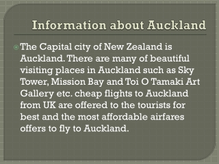 Auckland flights and Travel guide
