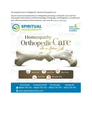 Homeopathy Doctors in Nallagandla