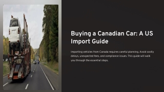 Buying A Canadian Car In The Us