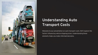 Auto Transport Costs