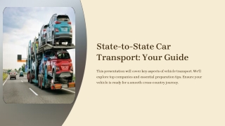 Companies That Transport Cars From State To State