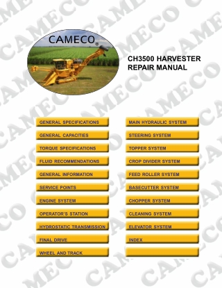 John Deere CH3500 Harvester Service Repair Manual Instant Download