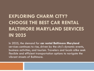Book Your Ride Easily with Car Rental Baltimore Maryland — Car Rental