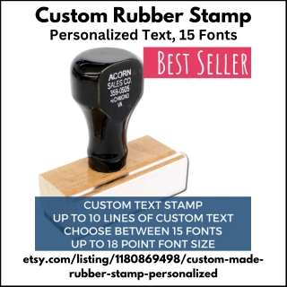 Personalized Text Stamp – 10 Lines, 15 Fonts