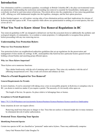 “What You Need to Know About Tree Removal Regulations in BC”